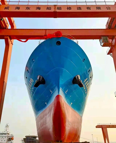 厦门双瑞涂装的威海首艘民营货船开工！