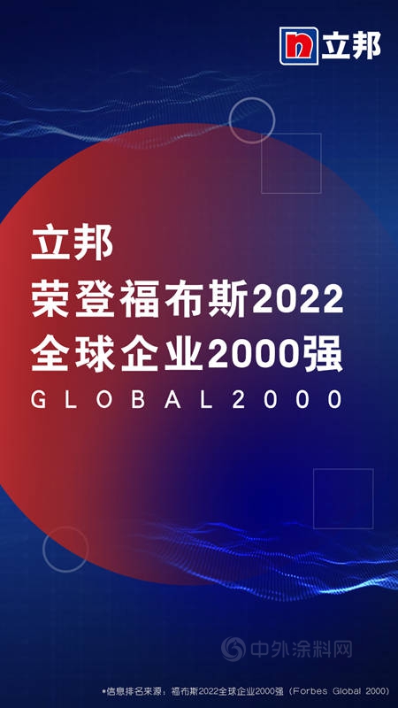 立邦上榜“福布斯2022全球企业2000强”
