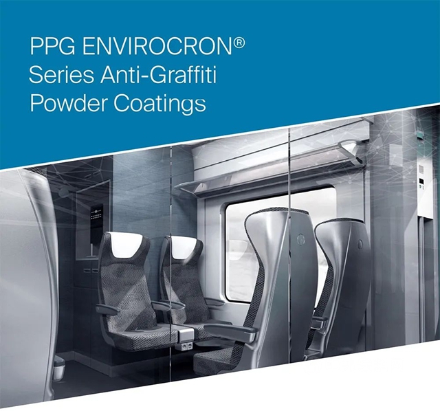 PPG Envirocron® 防涂鸦粉末涂料，无惧涂鸦，可抵挡强劲的化学清洁剂