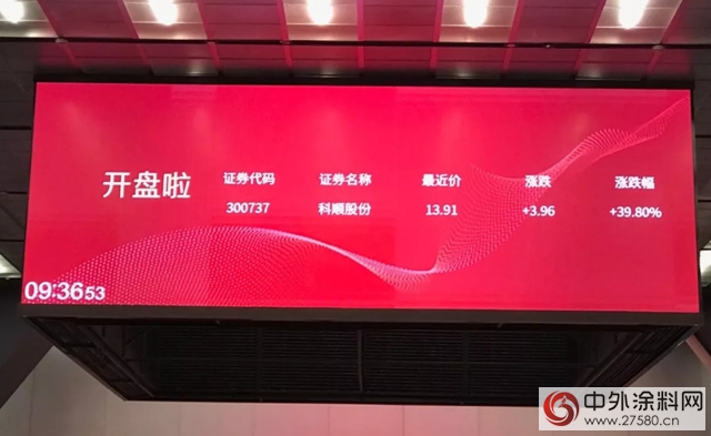 科顺股份深交所创业板上市"126219"