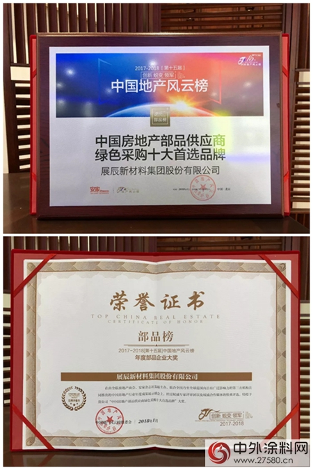 经典品牌获第十五届中国地产风云榜《供应商绿色采购十大首选品牌》与《年度部品企业大奖》"126512"