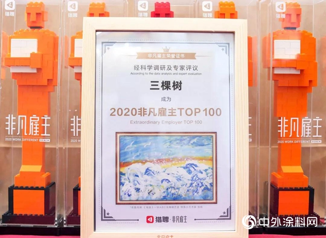 三棵树荣获“2020非凡雇主全国TOP100”、“2020CSR实践非凡雇主”两大奖项