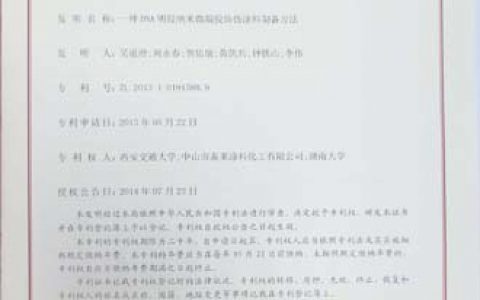 康派漆DNA防伪标志涂料获国家发明专利证书"
102030"