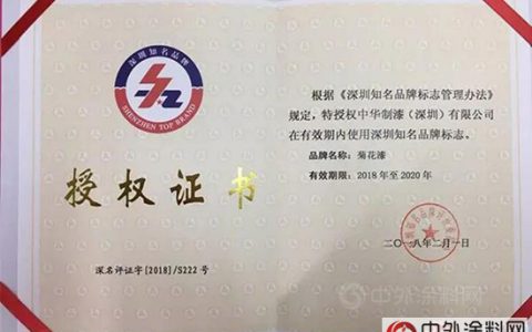 中华制漆菊花漆再度荣获“深圳知名品牌”"
126615"