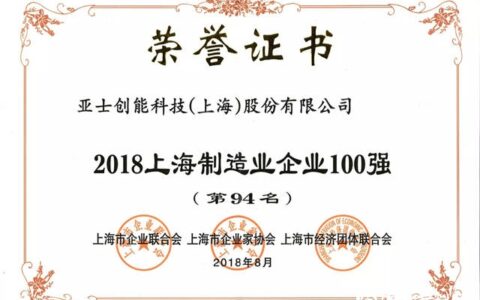 亚士创能入选2018上海制造业企业、民营制造业企业百强榜"
129711"