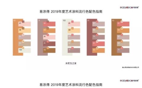 易涂得 2019年度艺术涂料流行色色盘分析"
131524"