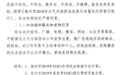 徐州市大气办：对低端落后、VOCs排放高、治理无望的企业，将一律关停取缔！