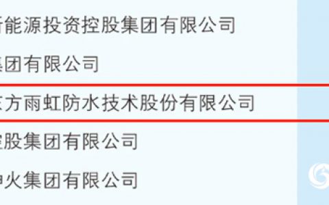 500强再+1！东方雨虹上榜2020中国制造业企业500强！