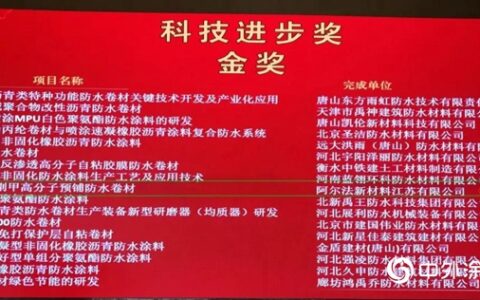 阿尔法防水喜获双奖