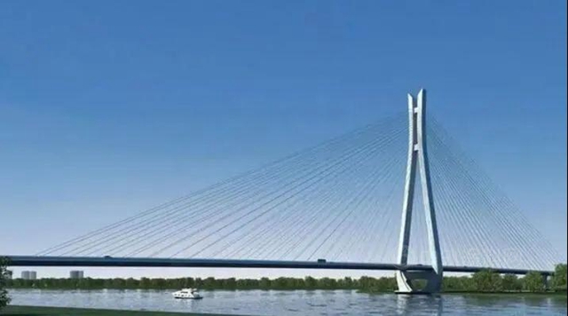全长912米！国内最大跨径独塔斜拉桥开建