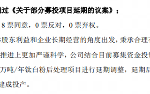 中核钛白新增董事，年产20万吨钛白粉项目延期