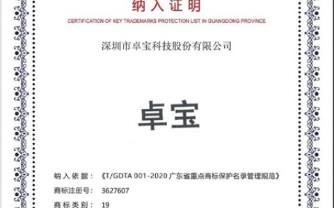 与华为、腾讯一同上榜！“卓宝”商标被纳入广东省重点商标保护名录