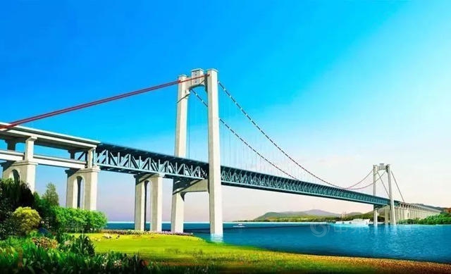 世界最大公铁悬索桥首节钢梁架设，重1170吨，堪比20节高铁车厢！