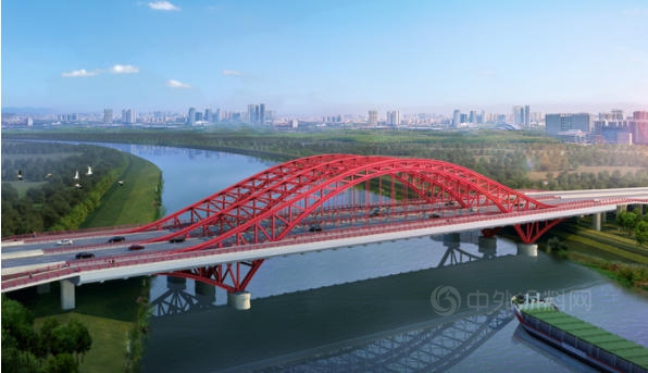合肥集贤路跨派河桥项目钢桁拱桥顺利合龙