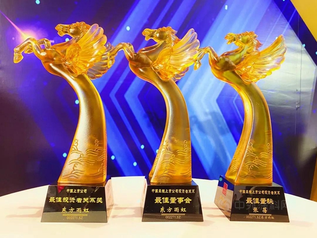 东方雨虹获评“第12届中国上市公司投资者关系天马奖”三大奖项
