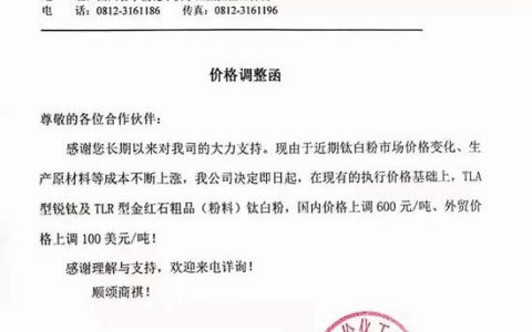 连涨12轮！全球钛白粉企业集体涨价“箭在弦上”