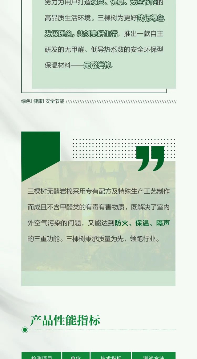 绿色未来丨三棵树无醛岩棉助力推动中国绿色低碳发展