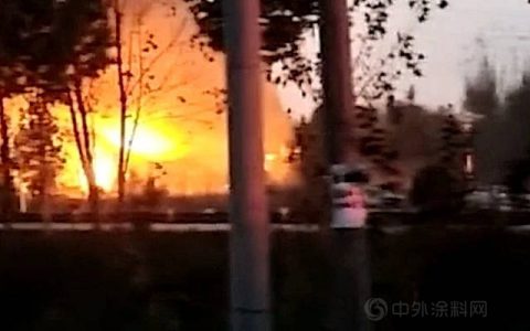 山东淄博一化工厂发生爆炸 现场火光冲天