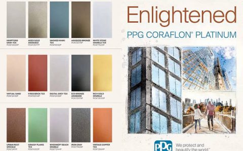 PPG Coraflon®Platinum 氟碳粉末，建筑型材单板粉末，比传统 FEVE 粉末高20%上粉率