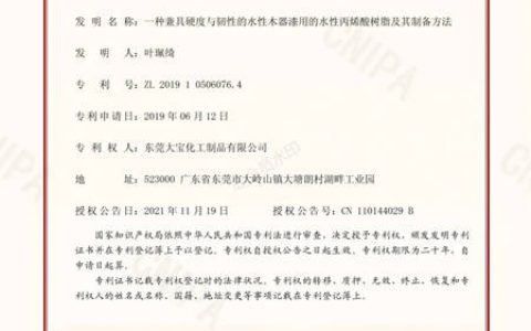 创造绿色美好生活｜大宝漆再获水性木器漆性能发明专利