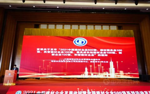 2021中国建材企业500强盛典圆满落幕|大正彩翼 最美有你！