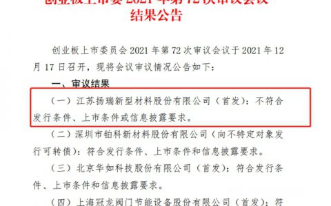 冲击IPO再次铩羽而归，扬瑞新材二度闯关创业板终折戟