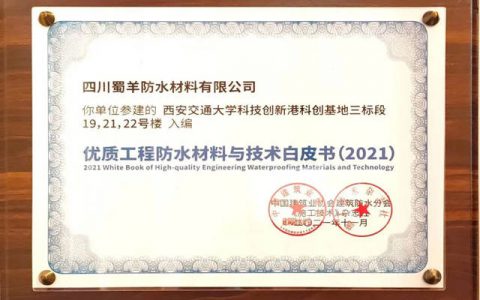 北新防水参建项目入编《2021优质防水工程材料与技术白皮书》等三项大奖