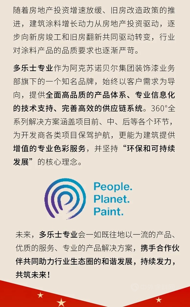 重磅揭晓！多乐士专业连续多年获中国房地产供应商行业竞争力十强前三甲