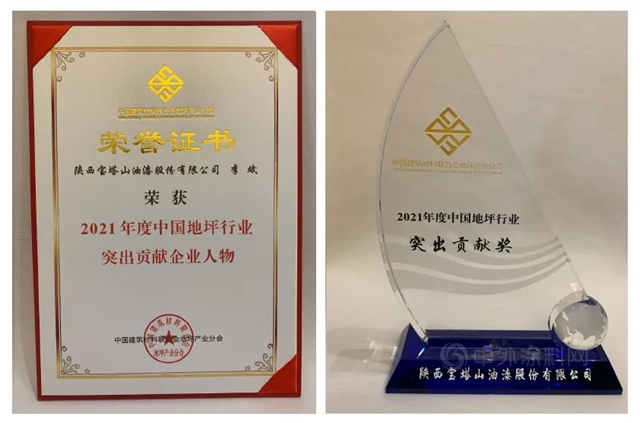 宝塔山漆荣获地坪行业两项大奖