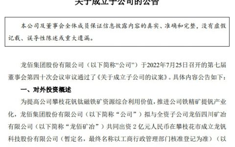 动作频频，龙佰集团全产业链再布局