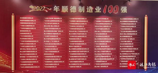 顺德首次发布制造业百强企业榜单，去年营收总额超7000亿元