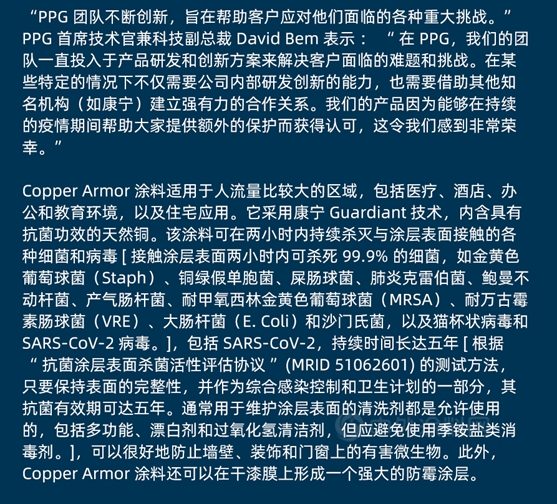 PPG抗菌和抗病毒涂料荣获久负盛名的全球百大科技研发奖