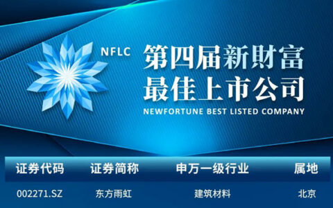 东方雨虹上榜第四届新财富“最佳上市公司”
