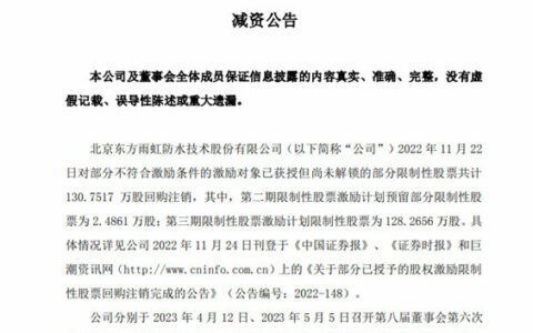 东方雨虹减资130万