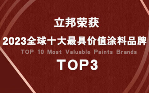 立邦荣登“2023全球十大最具价值涂料品牌”榜单TOP3！