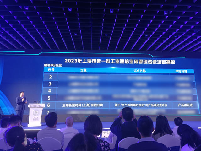 立邦上榜《上海市2023年度第一批工业通信业碳管理试点名单》