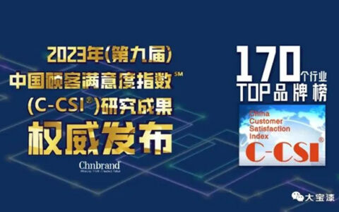 2023年中国顾客满意度指数发布，大宝漆再获三项殊荣