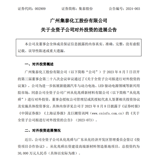 20亿项目正在建设中，上市涂企又一3亿投资落地