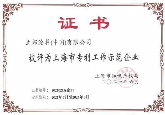 立邦通过上海市专利示范项目验收并获评优秀结果