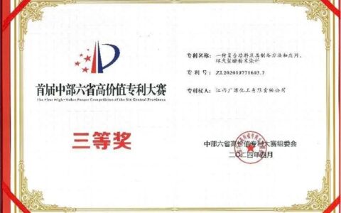 广源集团获“首批中部六省高价值专利大赛三等奖”