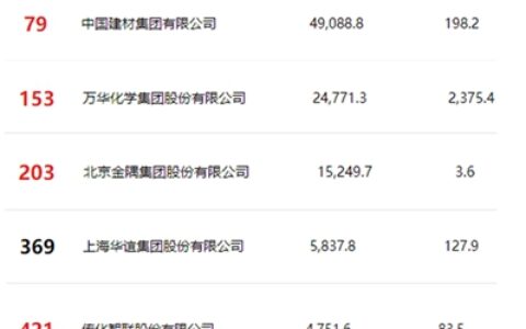 2024《财富》中国500强，防水企业东方雨虹唯一上榜