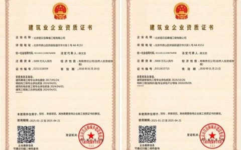 丽贝亚幕墙六项资质延续工作顺利完成