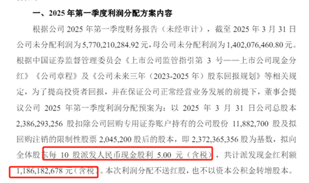 关税大棒压顶，11亿分红雷打不动，行业龙头霸气宠粉
