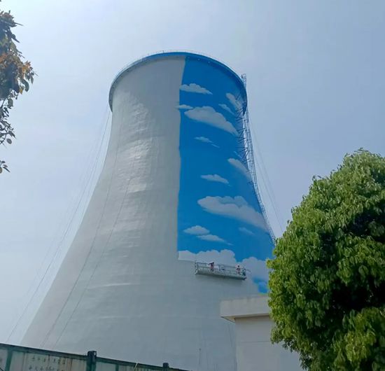 鱼童助力宁波久丰热电冷却塔“美颜”成功！“绿色”画卷为城市添彩！