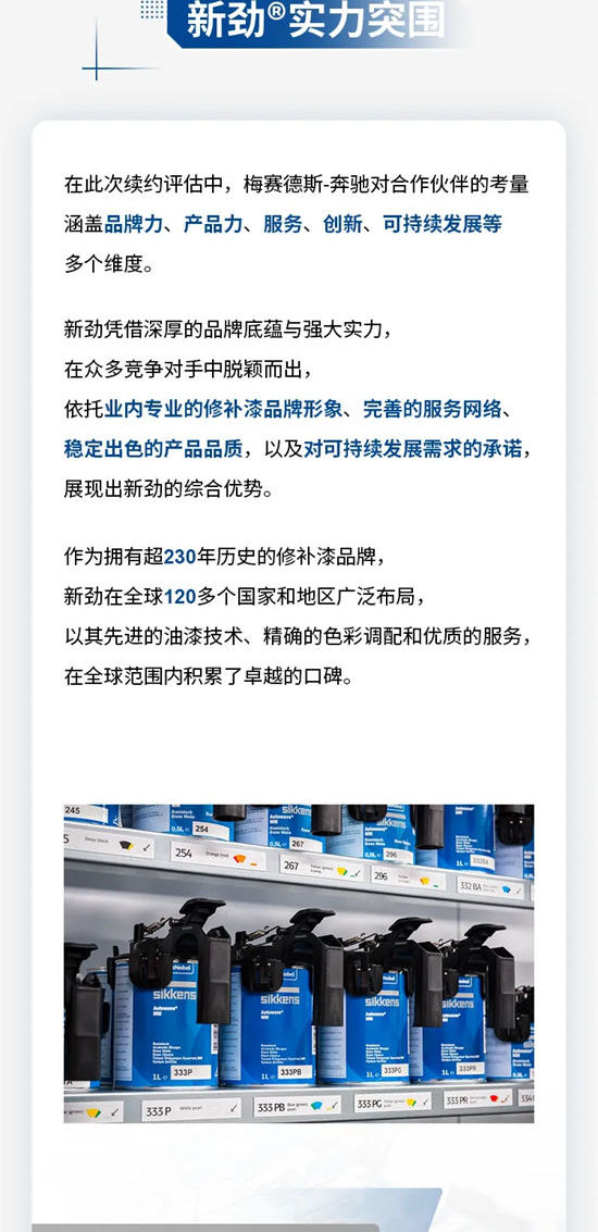 阿克苏诺贝尔与梅赛德斯-奔驰续签汽车修补漆合作协议