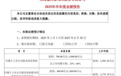 金力泰上半年业绩下滑，两大因素成“元凶”