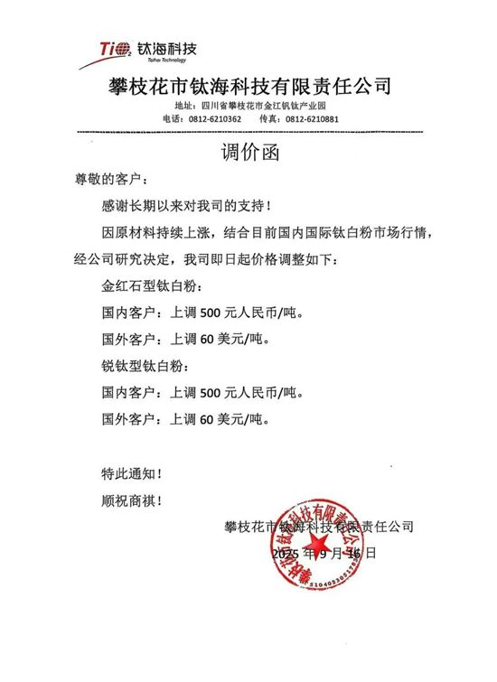 钛白粉涨价潮又来！国际巨头停产引供应变动，龙佰转攻海外高端市场