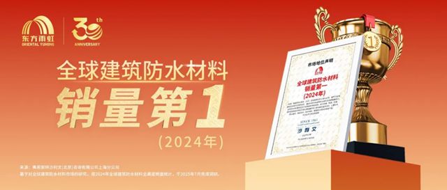 从行业领先到全球第一，东方雨虹防水卷材年发货量突破7亿平方米