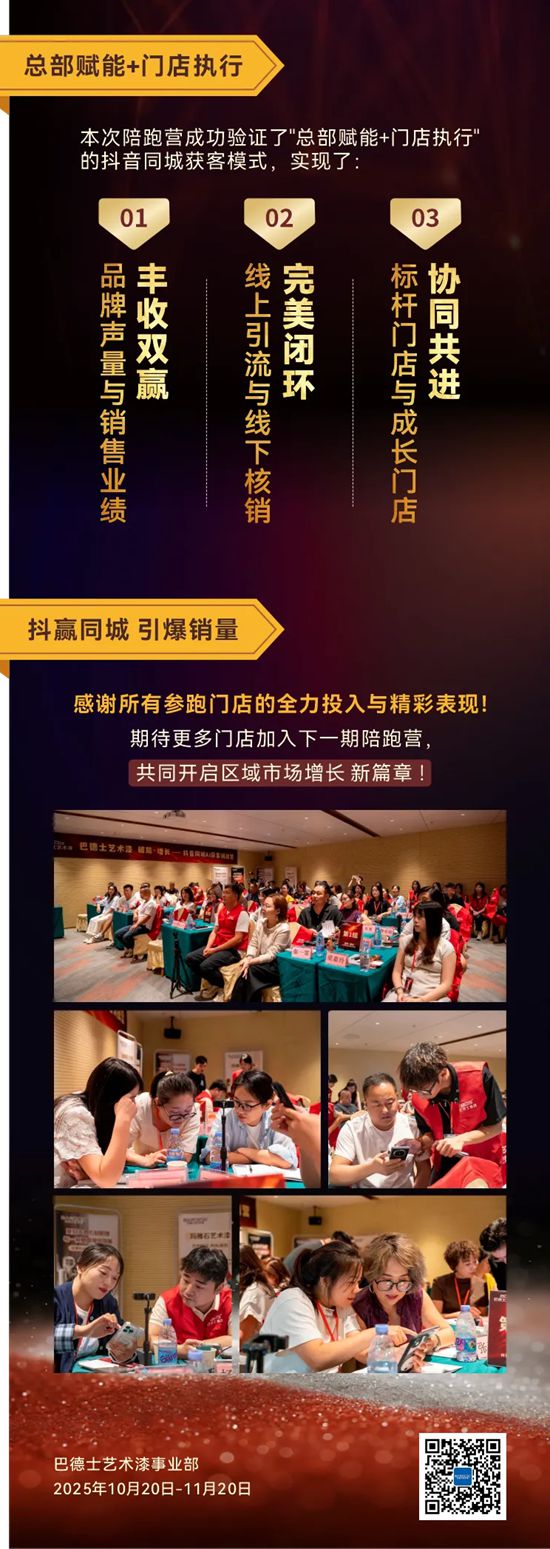 破局·增长 | 巴德士艺术漆标杆门店抖音同城AI获客陪跑营战绩彪炳