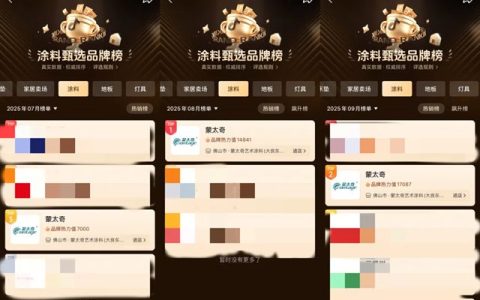连续霸榜！蒙太奇艺术涂料荣获抖音Q3甄选品牌
